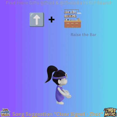 Cartoon Girl With Ponytail And Headband Saying Zhot Music GIF
