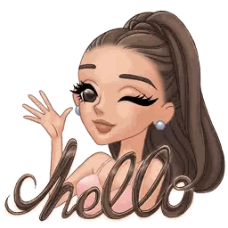 Cartoon Girl With Ponytail Saying Hello Sticker