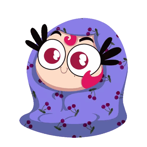 Cartoon Girl With Purple Hair And Berries On Head Sticker