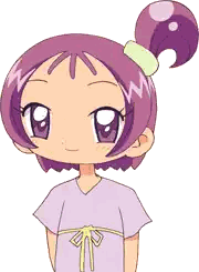 Cartoon Girl With Purple Hair And Yellow Ribbon Sticker