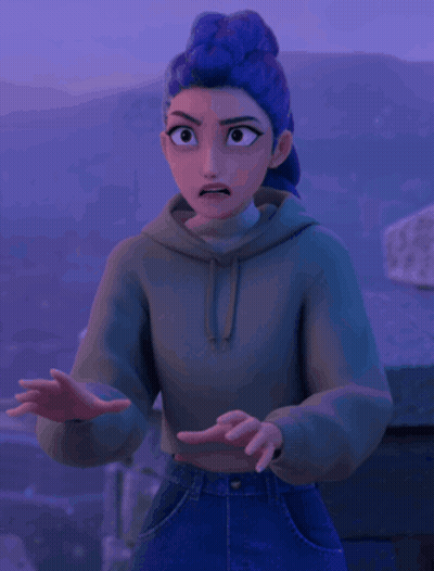 Cartoon Girl With Purple Hair Saying You're So Old GIF