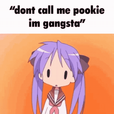 Cartoon Girl With Purple Hair Says Don't Call Me Pookie I'm Gangsta GIF