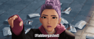 Cartoon Girl With Purple Hair Says Flabbergasted GIF