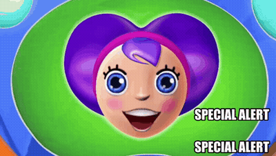Cartoon Girl With Purple Hair Says Special Alert GIF