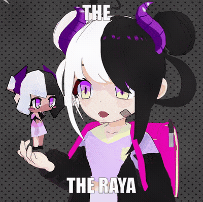 Cartoon Girl With Purple Horns Holding Doll The Raya GIF
