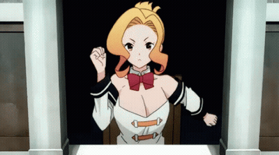 Cartoon Girl With Red Bow Tie Giving Fist Bump GIF