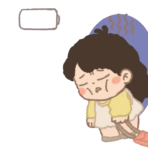 Cartoon Girl With Red Button On Head Sticker