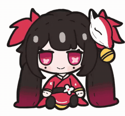 Cartoon Girl With Red Eyes GIF