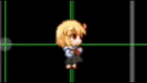 Cartoon Girl With Red Eyes Saying HP Attack Graze GIF