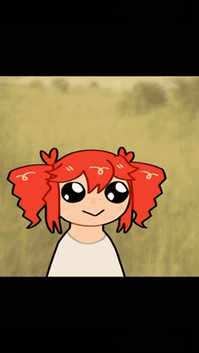 Cartoon Girl With Red Hair And Big Eyes GIF
