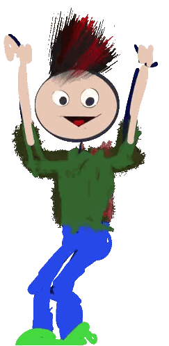 Cartoon Girl With Red Hair And Blue Jeans Sticker