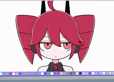 Cartoon Girl With Red Hair And Headphones GIF