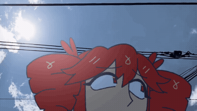 Cartoon Girl With Red Hair And Letter O On Head GIF