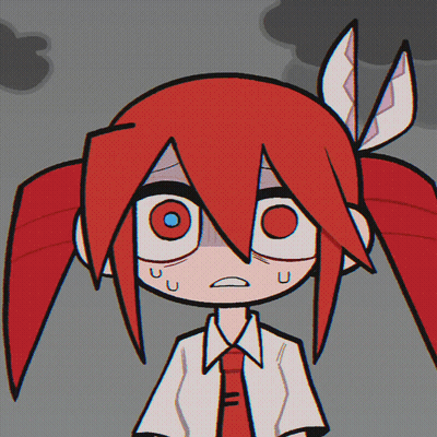 Cartoon Girl With Red Hair And White Ears GIF
