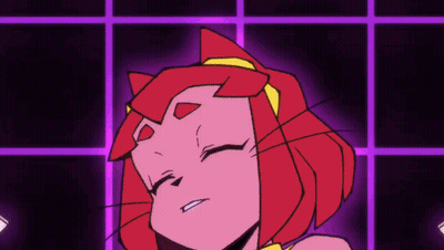 Cartoon Girl With Red Hair And Yellow Ribbon GIF