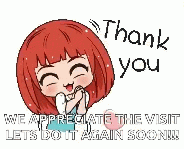 Cartoon Girl With Red Hair Saying Thank You GIF