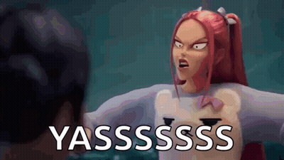 Cartoon Girl With Red Hair Yelling At Man In Teddy Bear Sweater GIF