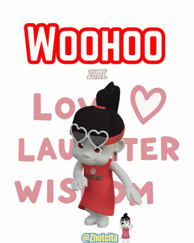 Cartoon Girl With Red Headband Woohoo GIF