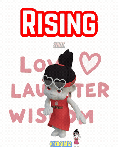 Cartoon Girl With Rising Headband GIF