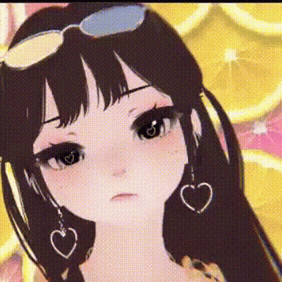 Cartoon Girl With Sunglasses And Heart Earrings GIF