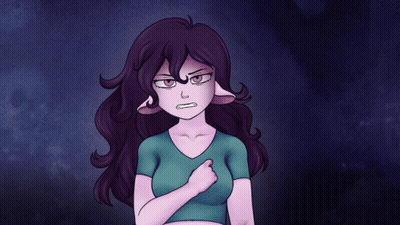Cartoon Girl With Teddy Bear On Head Saying TikTok GIF