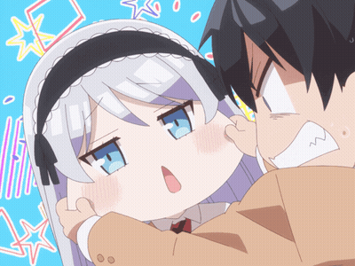 Cartoon Girl With White Hair And Blue Eyes GIF