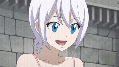 Cartoon Girl With White Hair And Blue Eyes GIF