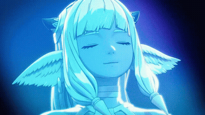 Cartoon Girl With White Hair And Blue Eyes GIF
