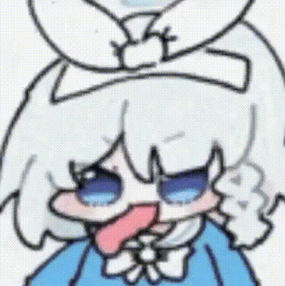 Cartoon Girl With White Hair And Bow Tie Sticking Out Tongue GIF