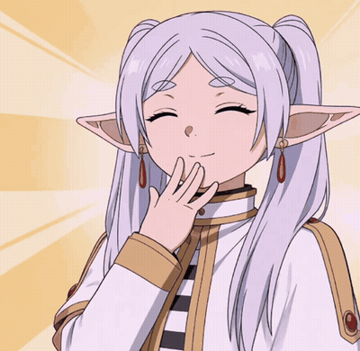 Cartoon Girl With White Hair And Ears Smiling GIF