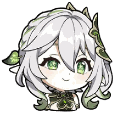 Cartoon Girl With White Hair And Green Eyes Smiling Sticker