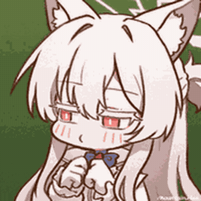 Cartoon Girl With White Hair And Red Eyes GIF