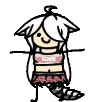 Cartoon Girl With White Hair And Tail Sticker
