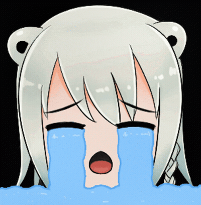 Cartoon Girl With White Hair Crying Blue Tears GIF