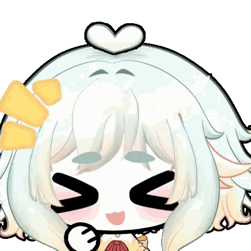 Cartoon Girl With White Hair Sticker