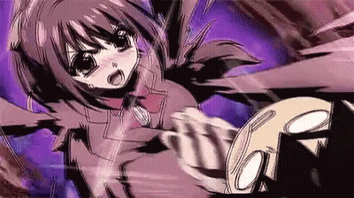 Cartoon Girl With Wings Being Kicked GIF