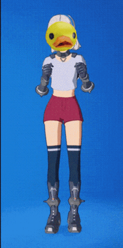 Cartoon Girl With Yellow Duck Head GIF