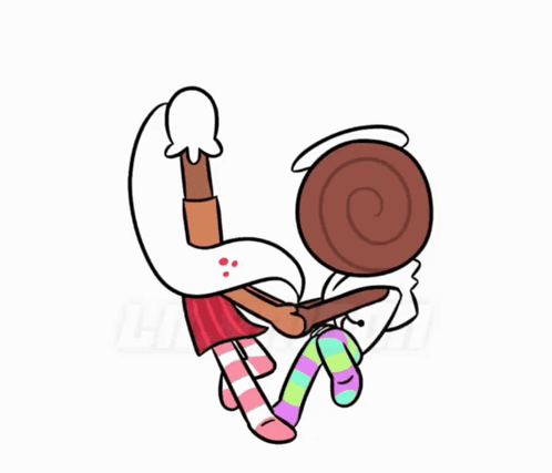 Cartoon Girls Holding Chocolate Rolls GIF