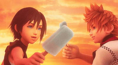 Cartoon Giving Another Character Ice Cream GIF