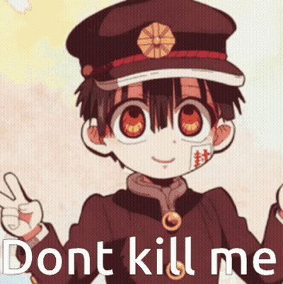 Cartoon Giving Peace Sign With Don't Kill Me GIF