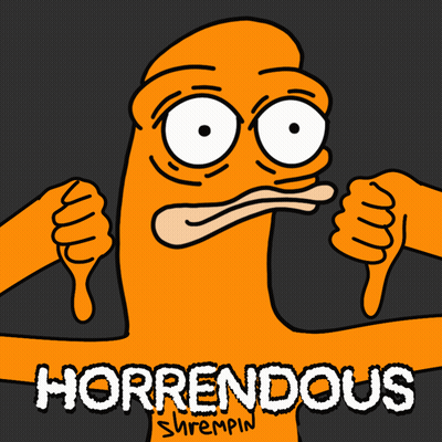 Cartoon Giving Thumbs Down Horrendous Shrepin GIF