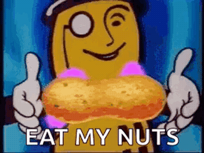 Cartoon Giving Thumbs Up Holding Peanut GIF