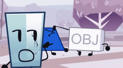 Cartoon Glass And Block Saying Obj GIF