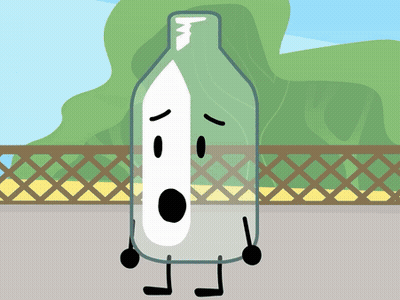 Cartoon Glass Bottle With Face GIF