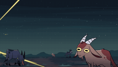 Cartoon Goat Attacked By Demon GIF