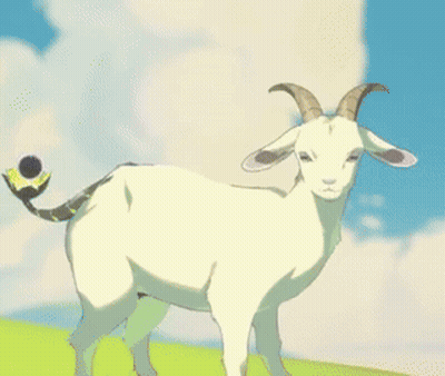 Cartoon Goat Face Close Up Yellow Background GIF