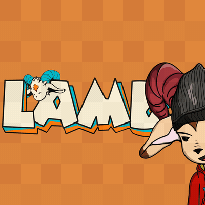 Cartoon Goat In Beanie And Hoodie With Word Lambs GIF
