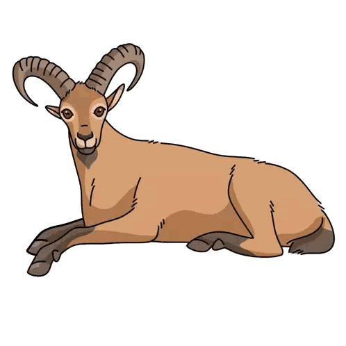 Cartoon Goat Lying Down Sticker