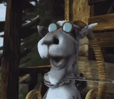 Cartoon Goat Wearing Glasses And Guitar GIF