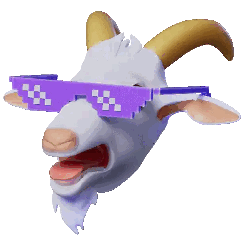 Cartoon Goat With Red And White Checkered Sunglasses Sticker